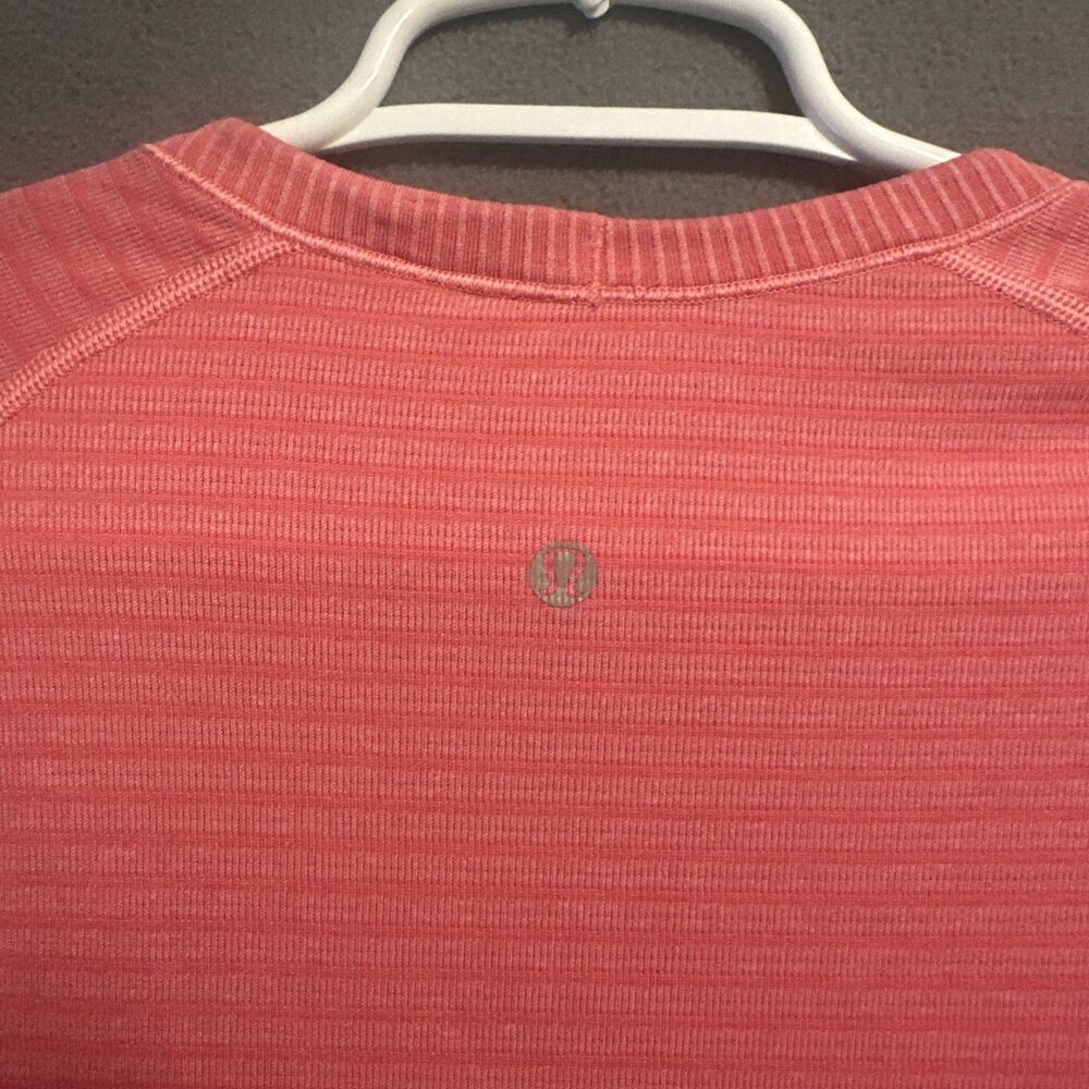 Lululemon Swiftly Tech L/S Rugby Stripe Tonal‎ Heathered Boom Juice Size 6 Pink - Picture 3 of 7